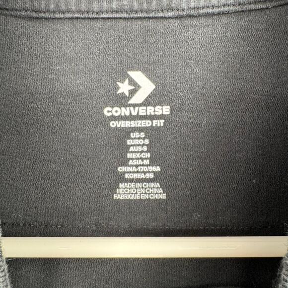 Converse Boba Tea T-Shirt Adult Size Small Oversized Black Embroidered - Picture 6 of 8